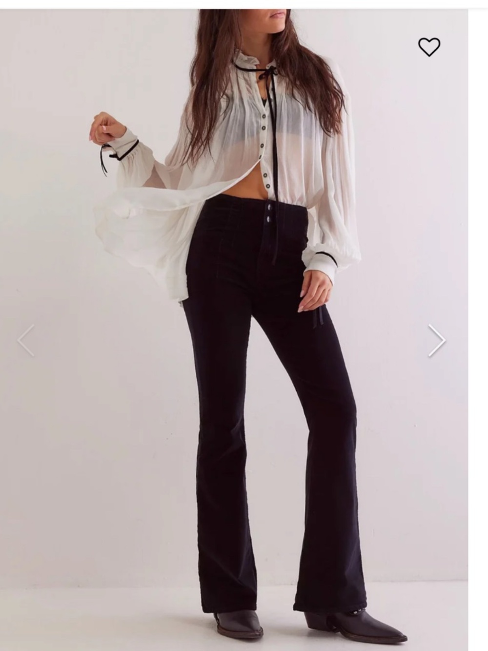 Free People Jayde Cord Flare Pants Navy Blue Size 26 Super High Rise Wide Leg Re